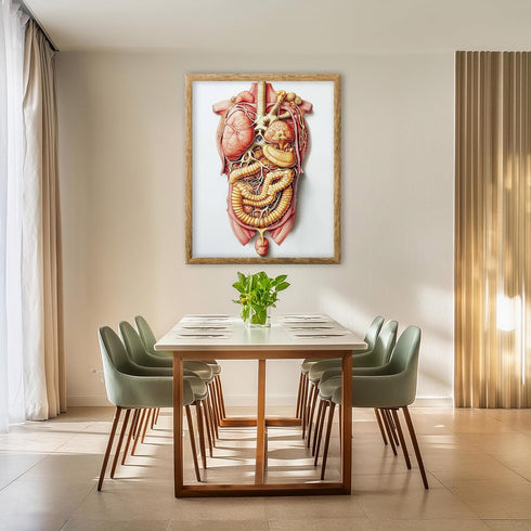 Posterizer 1 pcs-anatomical illustration of the human digestive system 3-Teachers & Classrooms-Abstract & Modern Art-School and classroom art- unf...