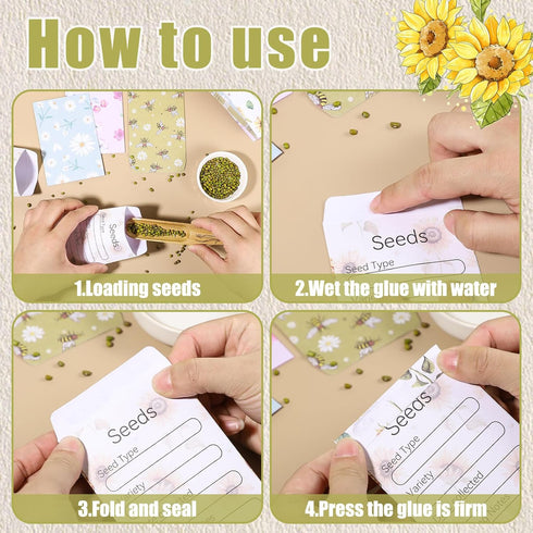 160 Pcs Seed Envelopes Self Sealing Seed Packets 3.15 x 4.72 Inch Seed Saving Envelopes for Flower Vegetable Seeds Storage...