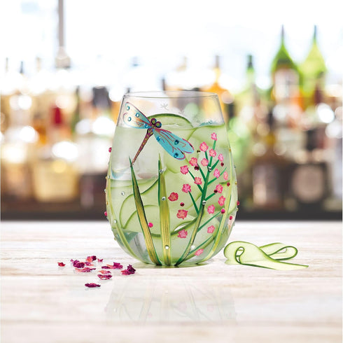 Enesco Lolita Stemless Dragonfly Wine Glass, 4.53-inch Height, 1 Count (Pack of 1)...