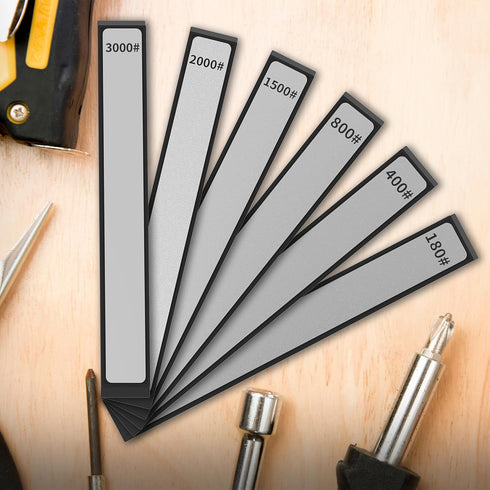 6 PCS Diamond Knife Sharpening Stones Set, Diamond Plates Kit for XARILK type Sharpeners System, 180# 400# 800# 1500# 2000# 3000# Grit...