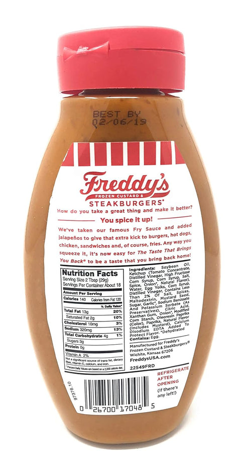 Freddy’s Famous Jalapeno Fry Sauce...