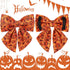 Halloween Dog Collar with Bow Tie, Pumpkin Cotton Bowtie Collar for Puppy Girl Dog or Cat, Halloween Bow Tie Collar with Durable Metal Buckle, Ado...