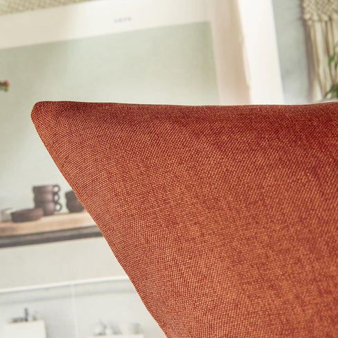 Woaboy Set of 2 Outdoor Waterproof Throw Pillow Covers Rust Decorative Farmhouse Solid Cushion Cases for Bed Sofa Couch Car Living Room 16x16 inch...