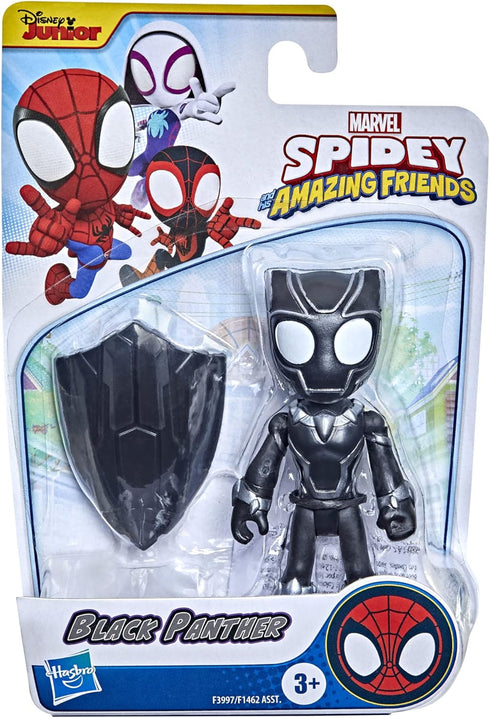 Marvel Spidey and His Amazing Friends Black Panther Hero Figure Toy, 4-Inch Super Hero Action Figure with 1 Accessory for Kids Ages 3 and Up, Smal...