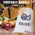 Potato Onion Storage Bag, Fabric Onion and Potatoes Storage Bag, Washable Garlic Potatoes Onions Keeper with Drawstring for Pantry, 2 Pack (Potato...