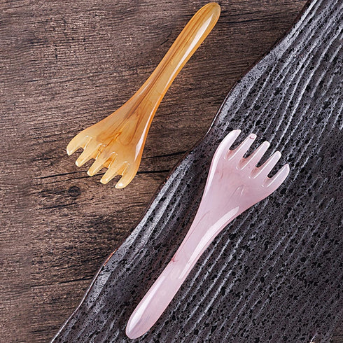 3PCS Head Massager Comb, Scalp Back Muscle Relaxation Gua Sha Massage Tool, Head Scracher SPA Yellow, Manual Scalp Massagers...