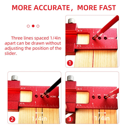 Precision Pocket Ruler Metal Slide Rule Inch and Metric, 3Pcs Aluminum Woodworking Rulers with Slide Stop T-Type Scribing Ruler Square Ruler T Tra...