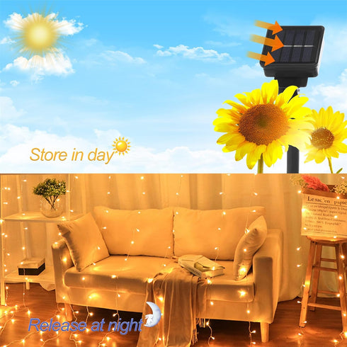 36 Inch Mini Fence Fairy Garden Fence & Waterproof LED 40FT 100 LED Solar String Lights with 8 Lighting Modes | Fairy Garden Accessories Outdoor (...