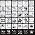 30 Pack Baby Shower Stencils Cute Onesie Stencil Mixed Animals Pattern Painting Stencils Templates Reusable for Painting Bodysuit Bags Shirts...