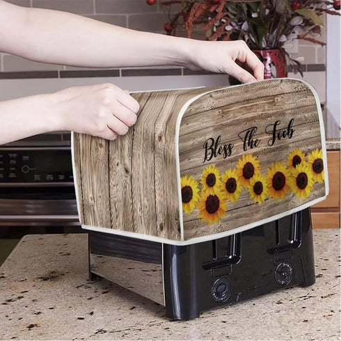 Sunflower 4 Slice Toaster Cover, Dustproof Bread Maker Oven Cover, Small Kitchen Appliance Protector, Anti-Fingerprints Kitchen Bread Machine Prot...