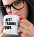 3dRose 11oz Coffee Mug Two Tone Red, Best Trainer Ever Fun Gift For Training Job Appreciation Black Text for Mentors, Best Trainer Gifts, Apprecia...
