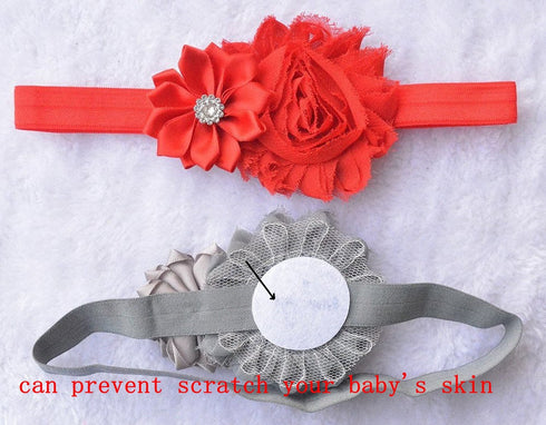 QandSweet Baby Girl Headbands with Polygonal Flower Inlay Rhinestone for Photography (10 Pack)...