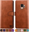 SUANPOT for Galaxy S9 Wallet Case - RFID Blocking Leather, Credit Card Holder, Flip Folio, Shockproof Cover, 5.8" - Light Brown...