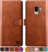 SUANPOT for Galaxy S9 Wallet Case - RFID Blocking Leather, Credit Card Holder, Flip Folio, Shockproof Cover, 5.8" - Light Brown...