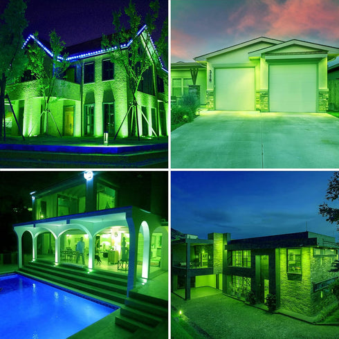 2 Pack PAR38 Green Flood Lights Outdoor,Dimmable Flood Green Light Bulb,20W(Equivalent to 200W),E26 Base Green LED Light,Christmas Light Bulbs,Out...