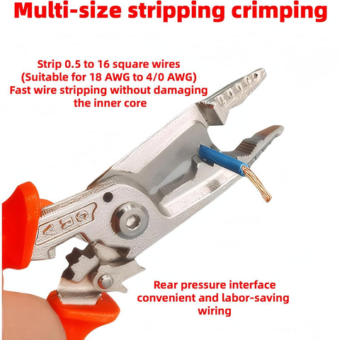 9in1 Wire Stripper Pliers Tool with Tail Cutter, 8"Multifunctional Wire Stripping Crimping Tool for Electrician & Lineman...