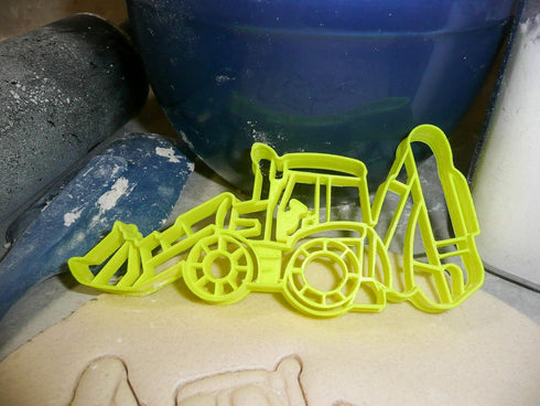 BACKHOE DIGGER EXCAVATING CONSTRUCTION EQUIPMENT VEHICLE COOKIE CUTTER MADE IN USA PR3231...