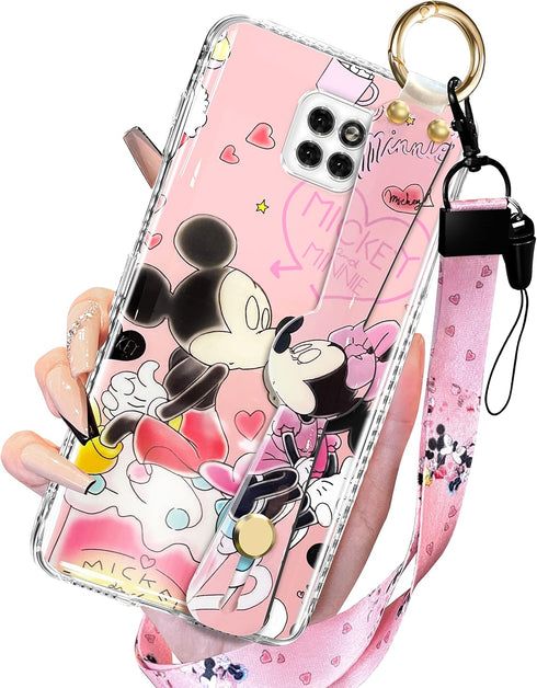 Trendy Fun Mini Miki for Motorola Moto G Power 2021 Case with Wrist Strap for Girls Women Girly Cute Cartoon Character Wristband Lanyard Funny Coo...