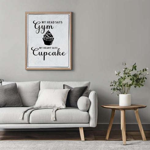 Posterizer 1 pcs-Kitchen Print-Funny Quotes-my heart says cupcake-Kitchen & Bar Art-Comedy Art-Art Poster Print for Home, Office, Store, Bar- unfr...