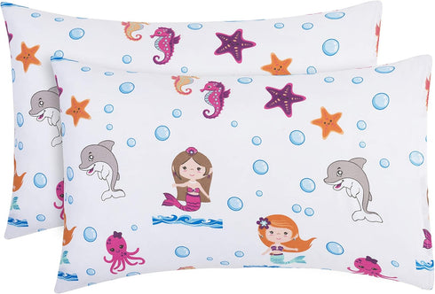 Everyday Kids 2-Pack Toddler Travel Pillowcases -100% Soft Microfiber, Breathable and Hypoallergenic - 14" by 20" Kids Pillowcases fits Pillows 14...