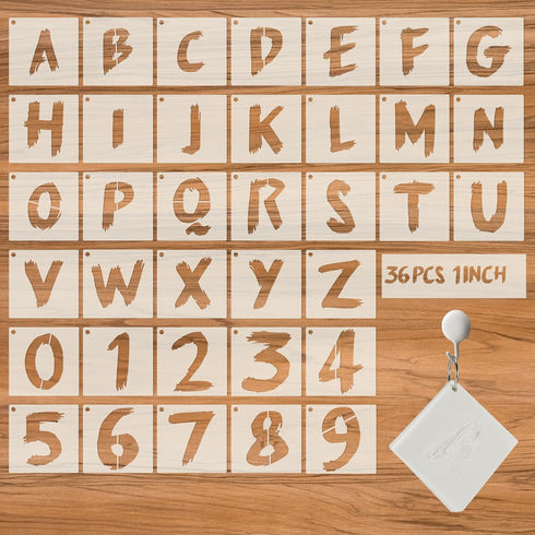 36Pcs Letter Stencils for Painting, Reusable Numbers & Alphabet Stencils,Spray Painting Stencils,Letter Stencils for Wood,Wall,Fabric,Rock,Chalkbo...