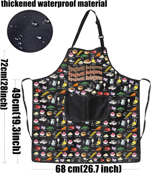 PXTIDY Spaghetti Bolognese Recipe Apron Pasta Dinner Cooking Apron Italian Cook Apron Pasta Lover Gift for Chefs...