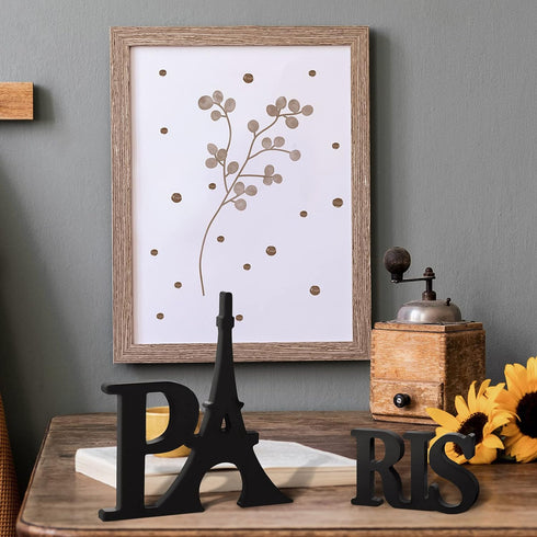 Blulu Paris Decor for Bedroom Wooden Eiffel Tower Table Decor Eiffel Tower Sign Letters for Home Living Room Office Bathroom(Black)...