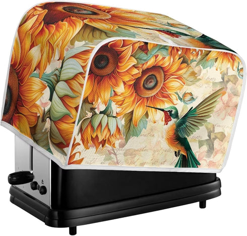 Sunflower Hummingbird 2 Slice Toaster Cover, Toaster Appliance Cover with Top Hook, Microwave Toaster Oven Cover, Small Appliance Cover...