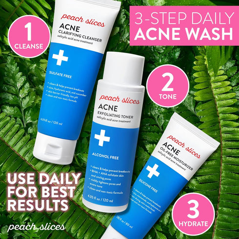 Peach Slices | Acne Clarifying Cleanser | Deep Cleans & Prevents Acne | 2% Salicylic Acid | Hyaluronic Acid | Sulfate-Free | Hydrates & Calms Skin...