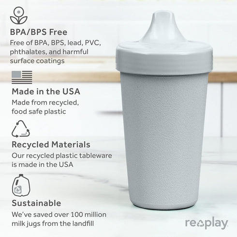 Re-Play Sippy Cups for Toddlers - 10 Oz. Reusable Spill Proof Cups for Kids, Dishwasher/Microwave Safe - Made in USA - Set of 3-3.13" x 6.25" - Se...