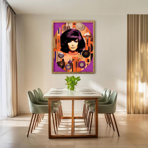 Posterizer 1 pcs-surreal vintage collage with retro woman-Retro Art-Abstract & Modern Art-Gift for Art Lovers- UNFRAMED Wall Art...