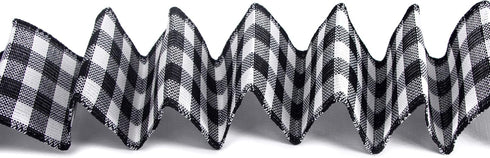 Ribbli Black and White Wired Ribbon, Buffalo Plaid Ribbon 2-1/2 Inch x Continuous 10 Yard,Burlap Ribbon for Big Bow,Wreath,Tree Decoration,Outdoor...