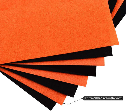 12 Pieces Halloween Felt Fabric Sheets Orange and Black Craft Felt Fabric Sheets for Halloween DIY Craft Sewing Patchwork Decorations, 11.8 x 8.3 ...