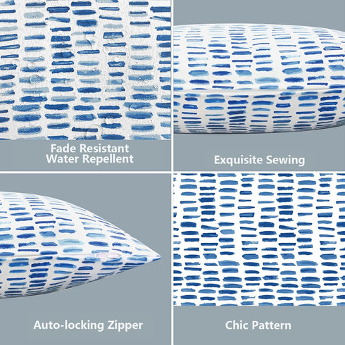 LVTXIII Outdoor Pillow Covers ONLY, Square Throw Pillow Covers, Modern Cushion Cases for Sofa Patio Couch Decoration 18 x 18 Inch, Pack of 2, Pebb...