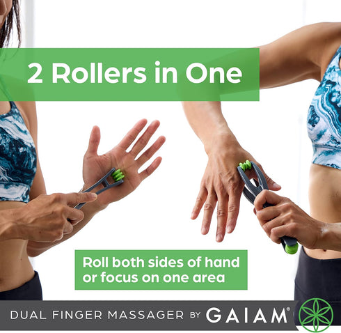 Gaiam Finger Massager Dual-Sided Hand Massage Roller Tool for Circulation, Stress, Arthritis and Hand Pain Relief...