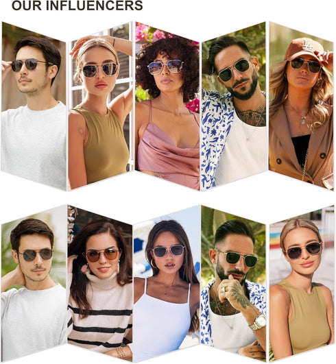 SOJOS Small Polarized Aviator Sunglasses for Men Women Classic Double Bridge Square Aviators SJ1179...