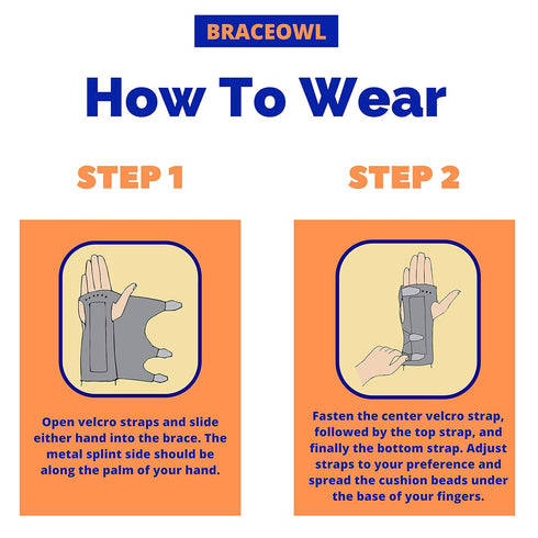 BRACEOWL-Carpal Tunnel Wrist Brace Adjustable Night Splint for Pain Relief, Tendonitis & Arthritis – Fits Left or Right Hand, Support for Men & Wo...