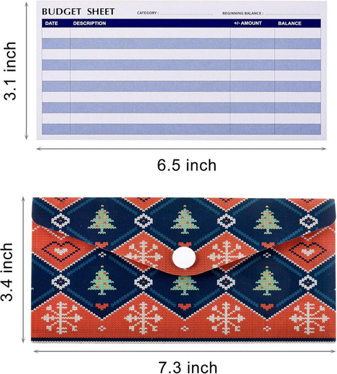 Yoption 32Pcs Christmas Cash Envelope System, 15 Pack Waterproof Reusable Plastic Budget Envelopes, 15 Pcs Expense Tracking Budget Sheets and 24 B...