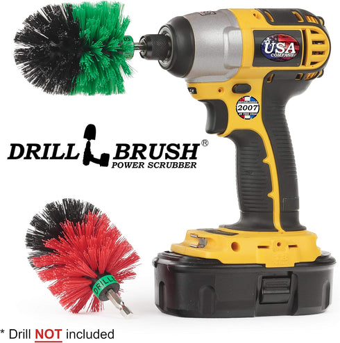 Cleaning Supplies - Drill Brush - Medium and Stiff Bristle MINI Spin Brush Kit - Kitchen Accessories - Clean and Scrub Counters, Stove, Oven, Sink...