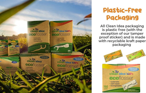 Kids Ecofloss Individually Wrapped - 150 Floss Picks - Flosser for Kids - Individually Packaged Floss Picks...