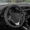 Motor Trend GripDrive Synthetic Leather Auto Car Steering Wheel Cover Black w/ Beige Accent Stitching Comfort Grip - Standard 15 inch...