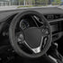 Motor Trend GripDrive Synthetic Leather Auto Car Steering Wheel Cover Black w/ Beige Accent Stitching Comfort Grip - Standard 15 inch...