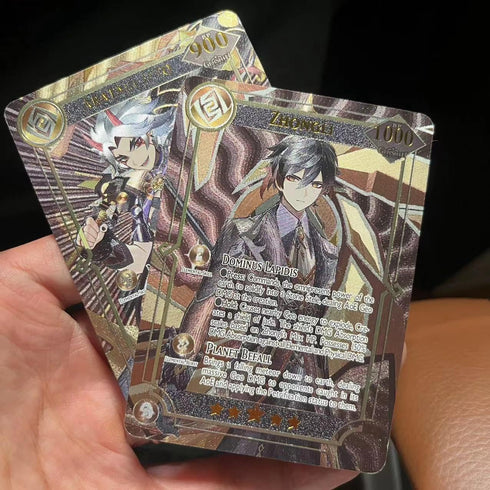 60PCS TCG Deck Cards,55PCS Ultra Rare Cards and 5Pcs Random UTR with Gilded Text English Version TCG Collection Kamisato Ayaka ZhongLI, Collectibl...