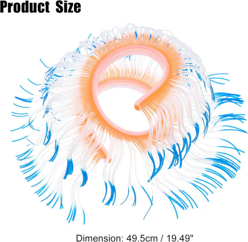 VOCOSTE Soft Silicone Glowing Aquarium Changeable Anemone, Fluorescence Aquatic Artificial Coral for Fish Tank Decoration, Blue...