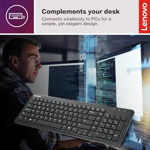 Lenovo 300 Wireless Keyboard, Black...