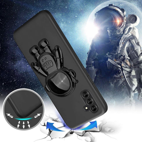 Astronaut Hidden Stand Case Cover for Samsumg Galaxy S23 FE, 6D Plating Spaceman Cartoon Cute Phone Case Shockproof TPU Protective Case for Samsum...