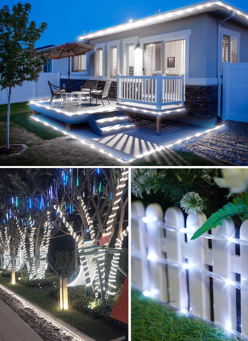Brightown Solar Rope Lights, IP65 Waterproof 39FT 100LED Outdoor Solar String Lights Solar Powered Fairy Lights with 8 Lighting Modes for Party Ga...