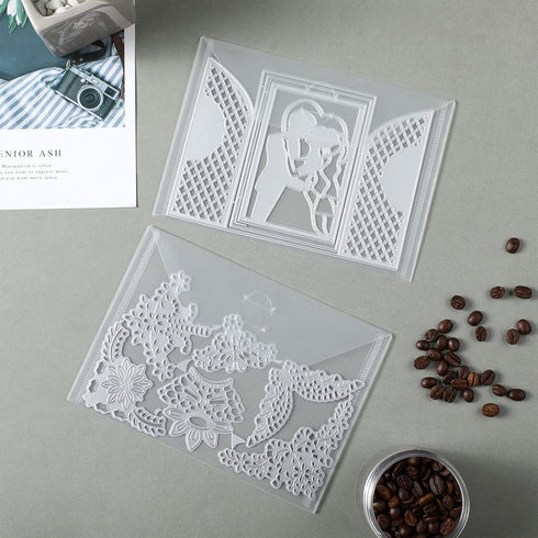 21 Pieces Clear Stamp and Die Storage Pockets Die Cut Storage Bag Scrapbooking Storage Die Storage Envelopes for DIY Card Making (Die Cut Not Incl...