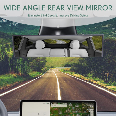 Rear View Mirror, Universal Interior Clip-on Wide Angle Mirror,Flat HD Rearview Mirror, Anti Glare, Clear Tint, Accessories for Car SUV Trucks Veh...