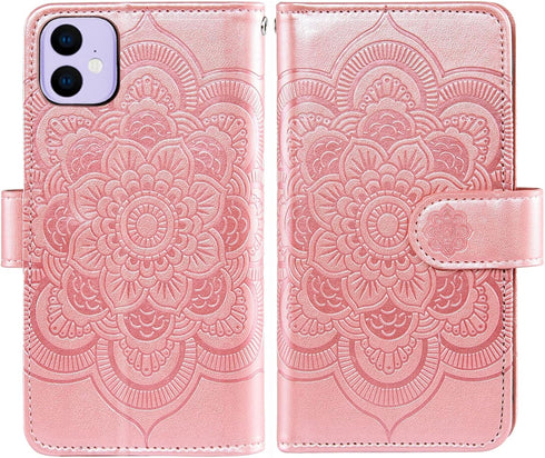 Asuwish Compatible with iPhone 11 6.1 Wallet Case and Tempered Glass Screen Protector Flower Leather Flip Card Holder Cell Phone Cover for iphone1...